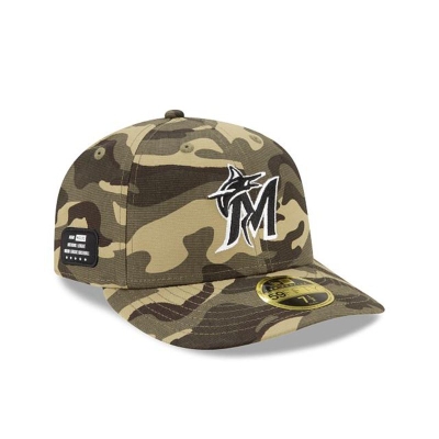 Miami Marlins Gorra | New Era MLB Armed Forces Weekend Low Profile 59fifty Fitted Cap Mexico - Verdes